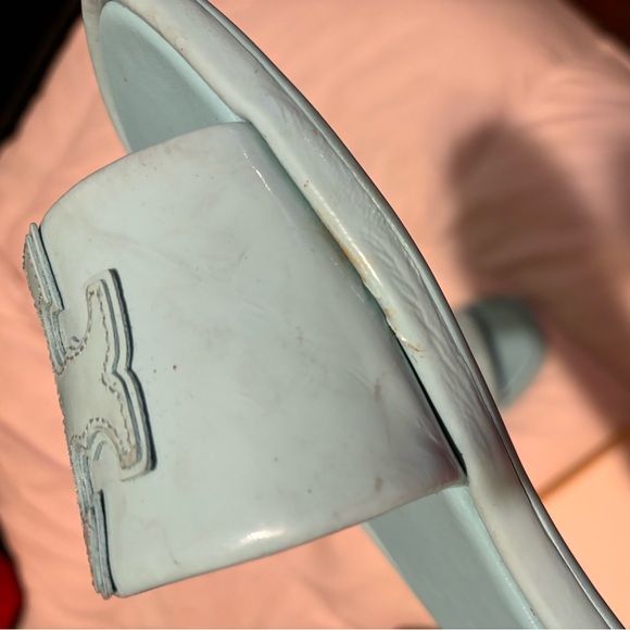 Tory Burch double t sport slide Aqua size 7 - Picture 6 of 8